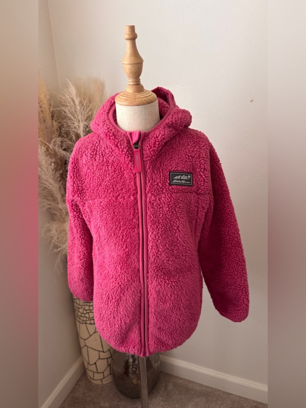 Eddie Bauer Vibrant Pink Sherpa Zip Hoodie - XS (5/6 YRS)